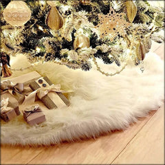 Creative White Plush Christmas Tree Skirts