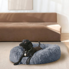 Round Long Plush Dog Beds for Large Dogs