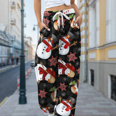 Christmas Print Drawstring Leggings