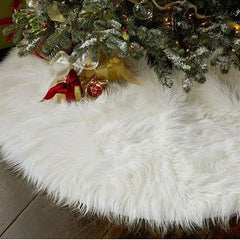 Creative White Plush Christmas Tree Skirts