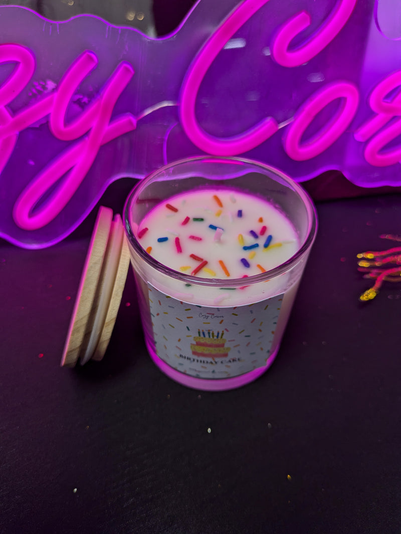 Birthday Cake Hand Poured Soy Wax Candle by Cozy Corner