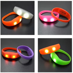 10pcs LED Bracelet Voice Control Bangle Sound Activated Flashing Glow Wristbands Light Up Bracelet for Party Rave Concert Favors