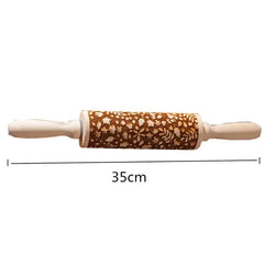 Christmas Deer Wooden Rolling Pin for Baking Cookies and Fondant