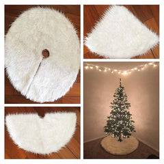 Creative White Plush Christmas Tree Skirts