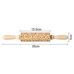 Christmas Deer Wooden Rolling Pin for Baking Cookies and Fondant