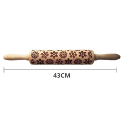 Christmas Deer Wooden Rolling Pin for Baking Cookies and Fondant